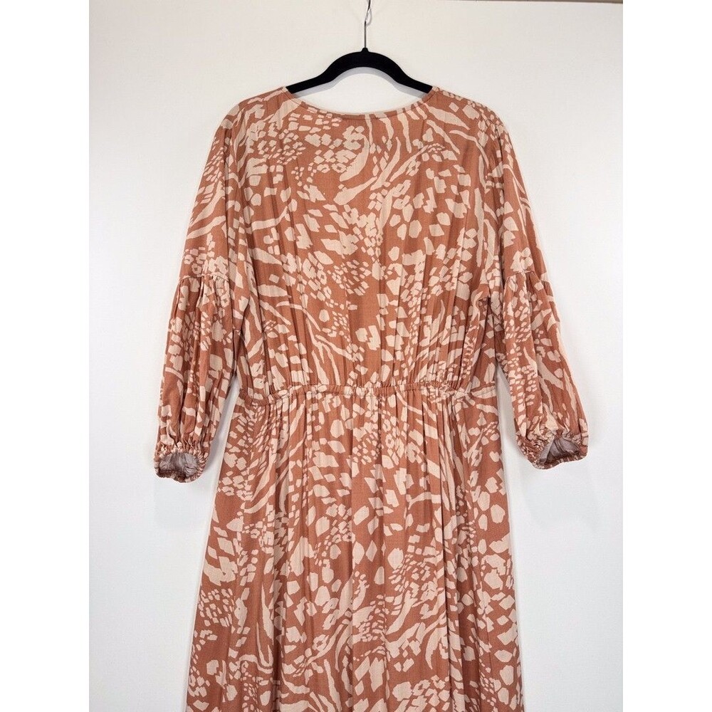 Petal & Pup Dress Brown Katerina Maxi V Neck Button Down Floral Boho Medium - Picture 11 of 12